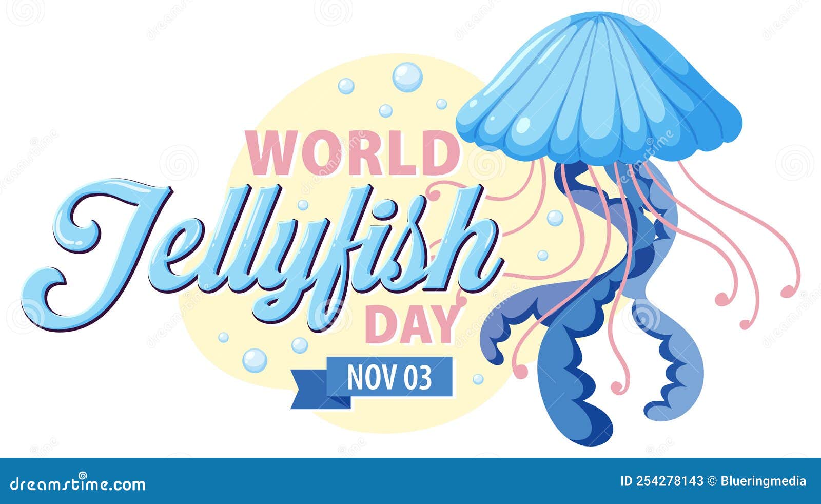 World Jellyfish Day Banner Design Stock Vector Illustration of banner