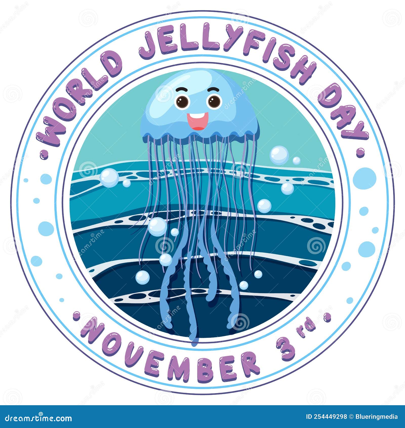 World Jellyfish Day Logo Design Stock Vector Illustration of graphic