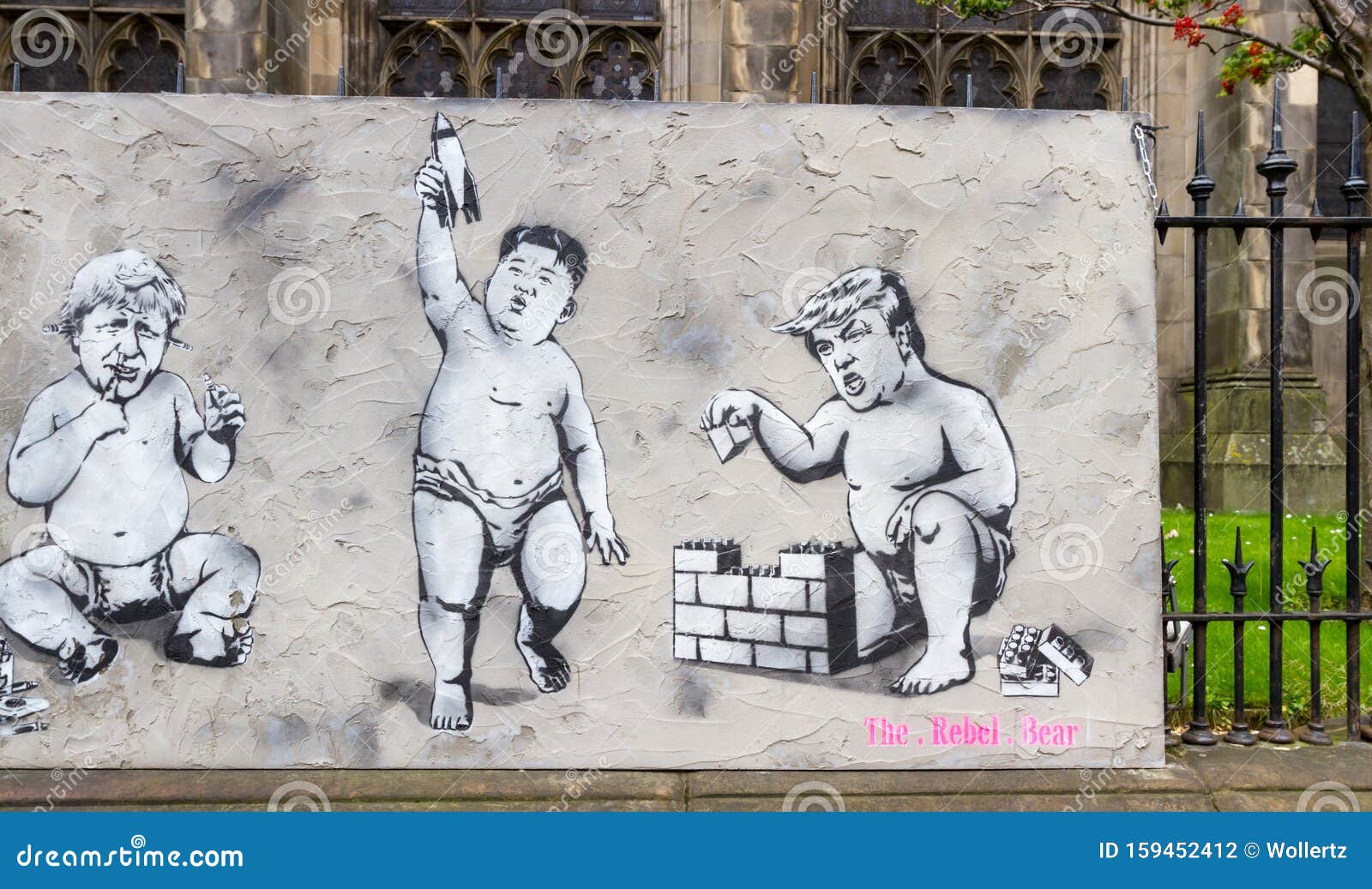World Leaders As Toddlers Depicted In Street Art Editorial Photography Image Of Depicting Border 159452412