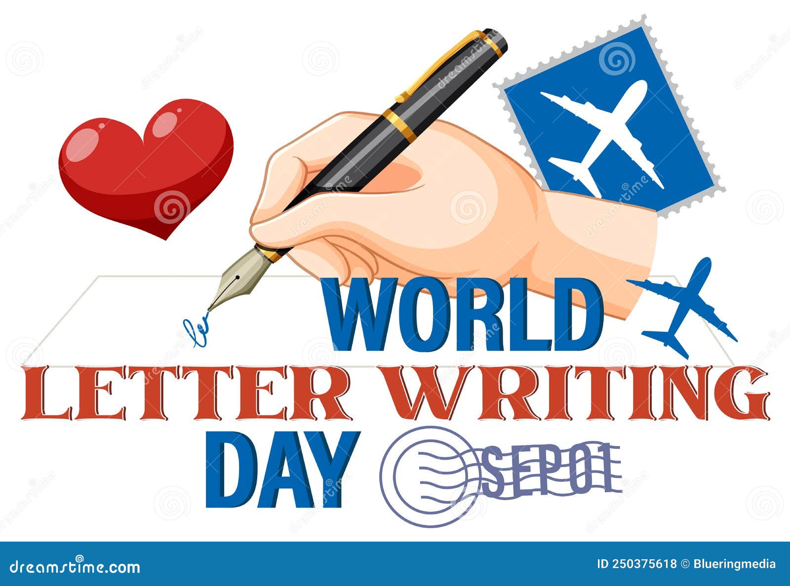World Letter Writing Day Banner Design Stock Vector Illustration of