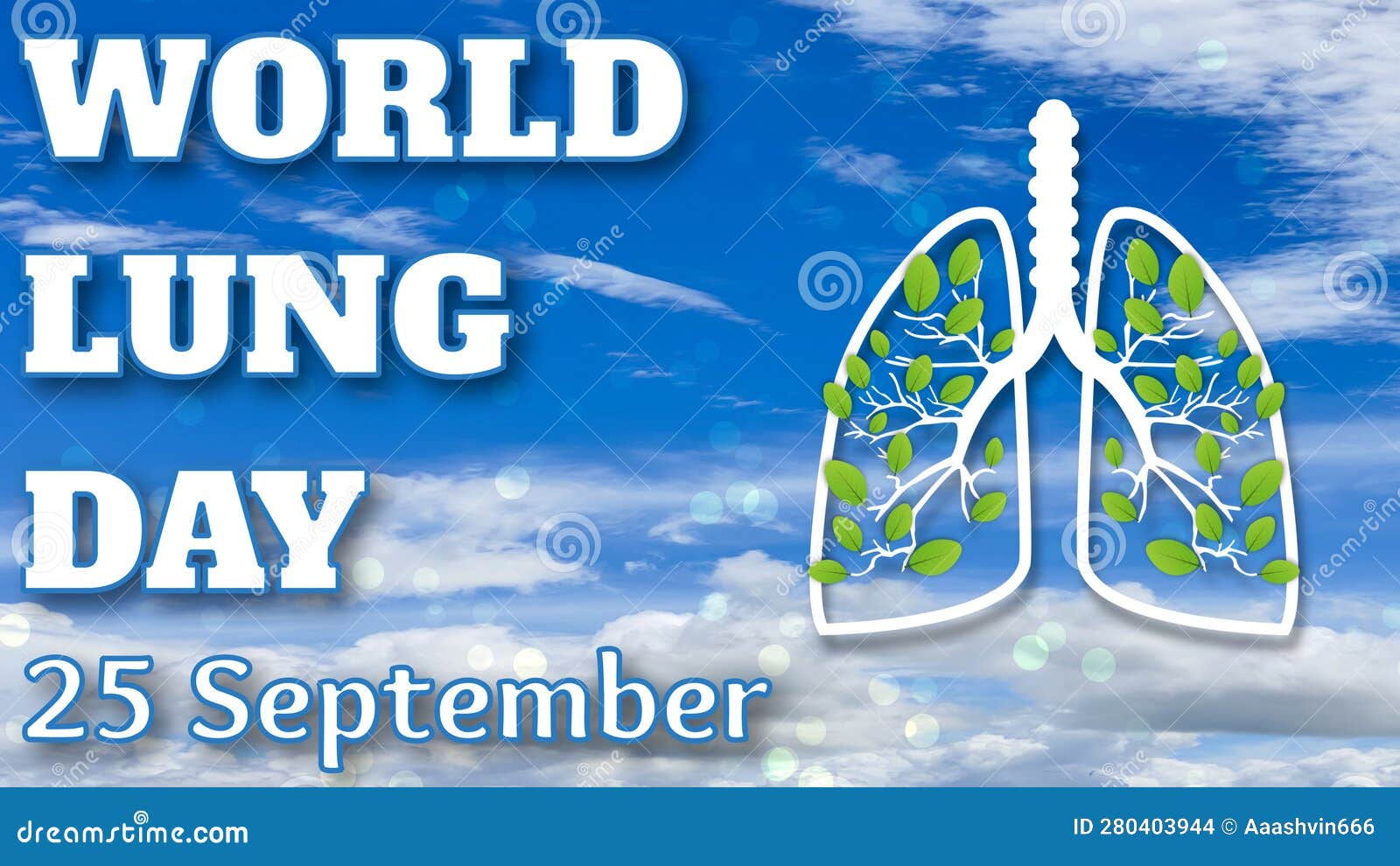 World Lung Day Illustration Image with Sky Background Stock Photo ...