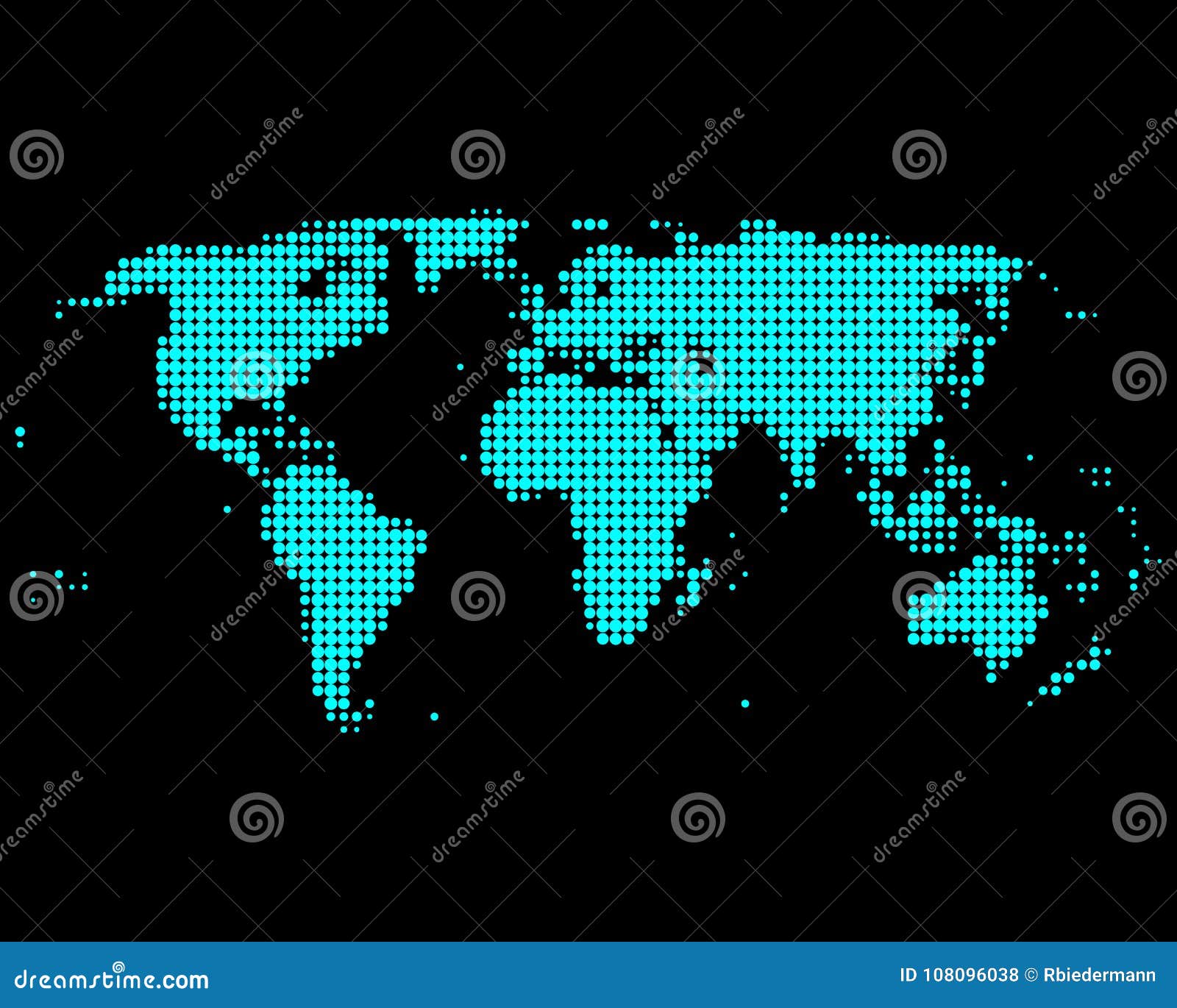 World map on black stock vector. Illustration of point - 108096038