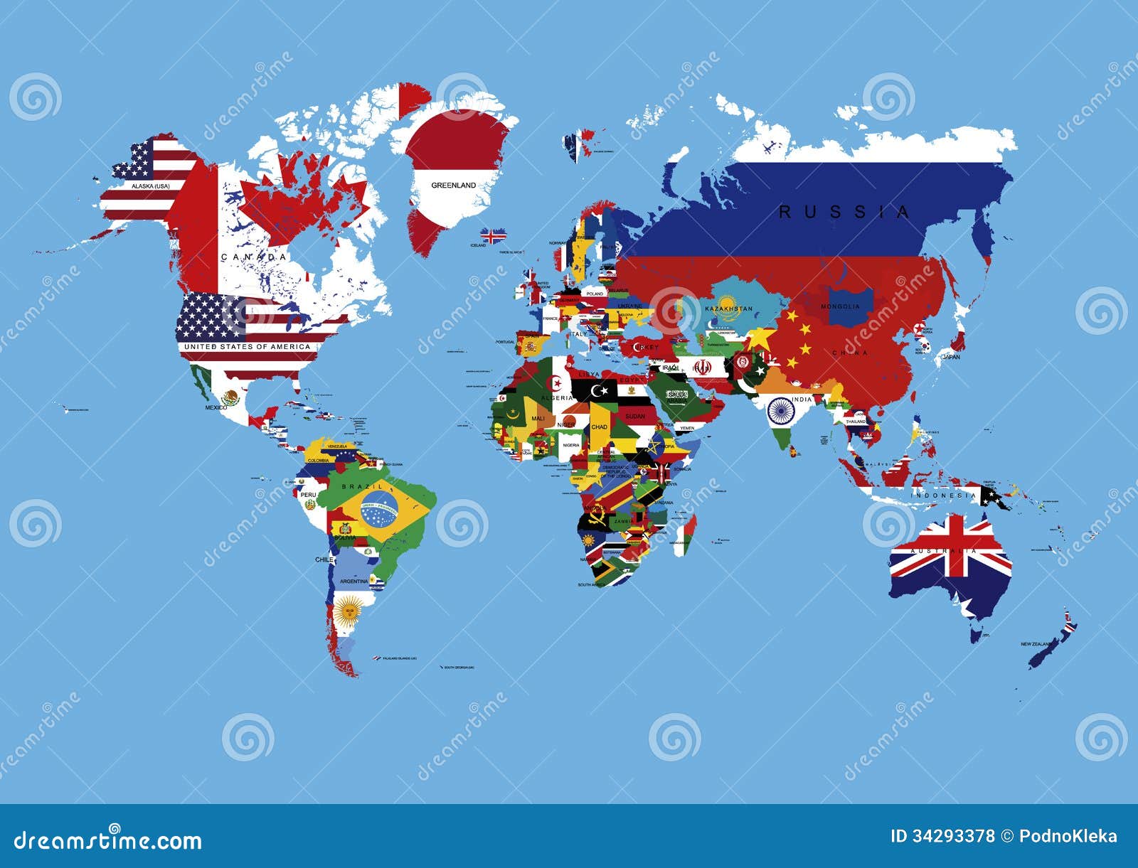 World Map with Countries - GIS Geography