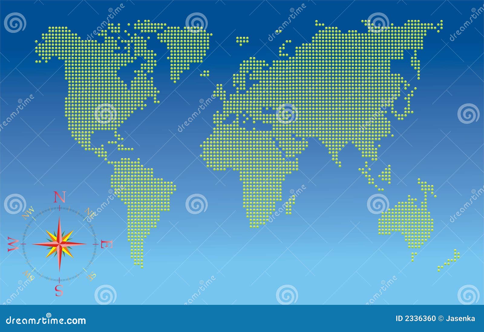 World Map With Compass Stock Vector Illustration Of Earth 2336360