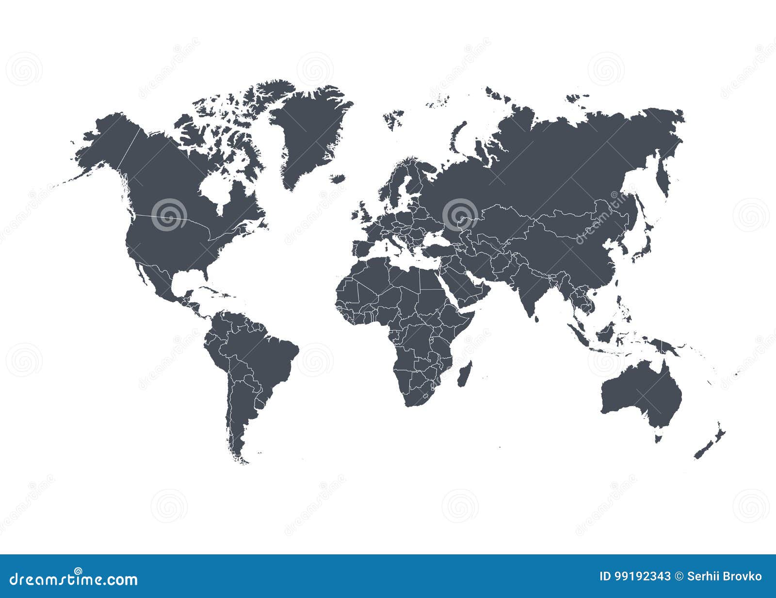 world map with countries  on white background.  .