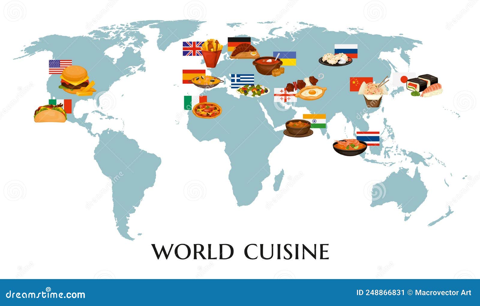 Cuisines World Poster Set Vector Illustration CartoonDealer cuisines-world-poster-set-vector-illustration-cartoondealer