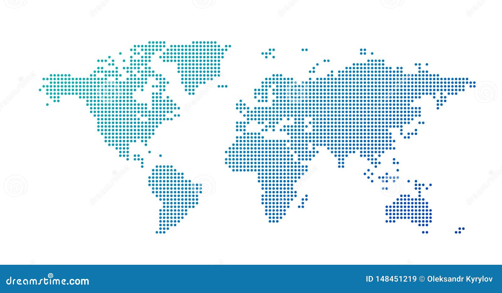 world map dotted style,    on white background