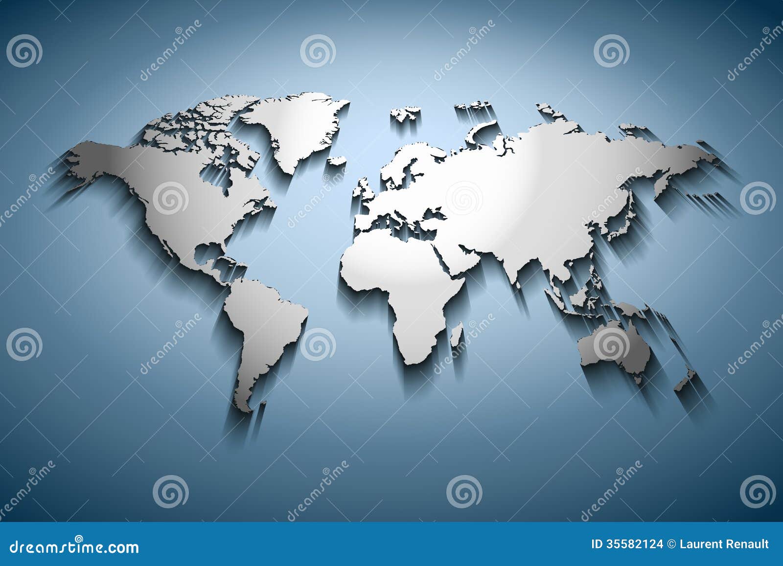 world map embossed