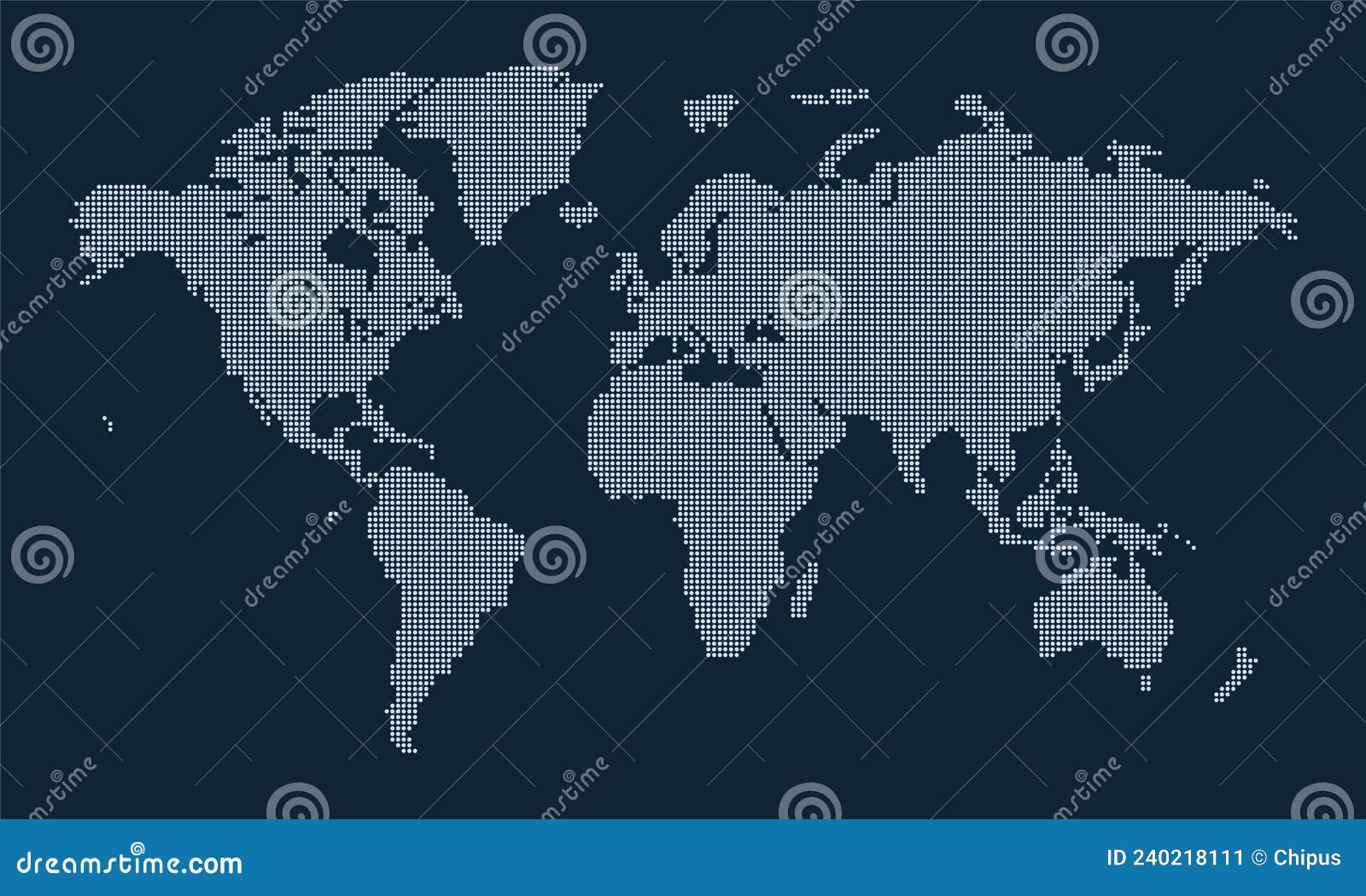 World Map Formed by Dots. Dotted Earth Map. Stock Vector - Illustration