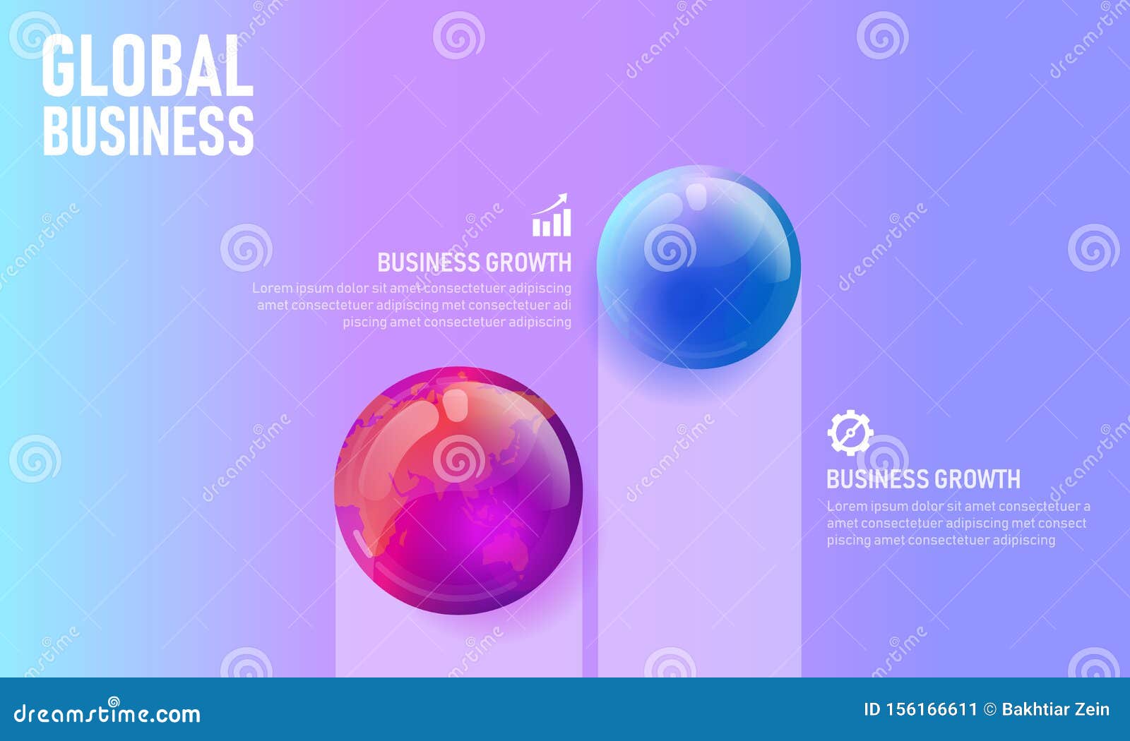 World Map Globe Business Infographic Presentation Vector Illustration