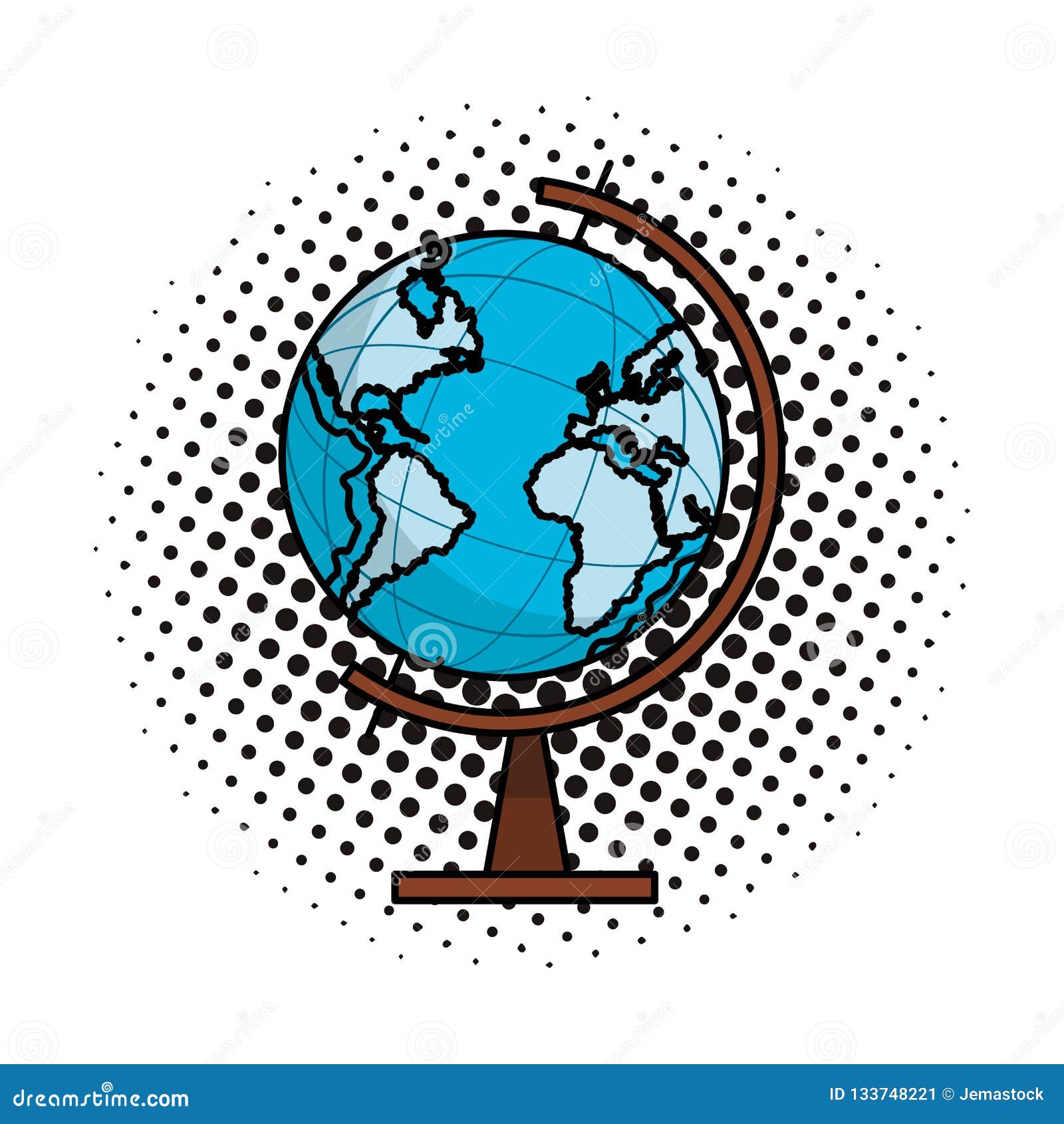 world map globe pop art
