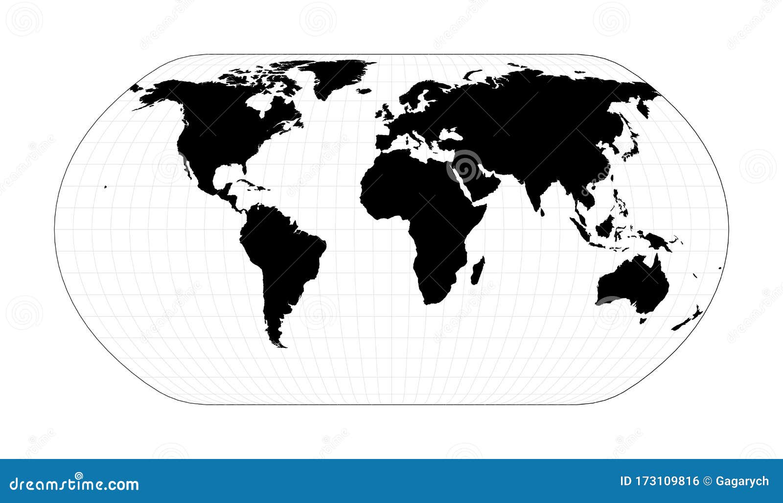 World Map Graticule Lines Natural Earth Projection Plan Geographical Graticlue Vector Illustration 173109816 