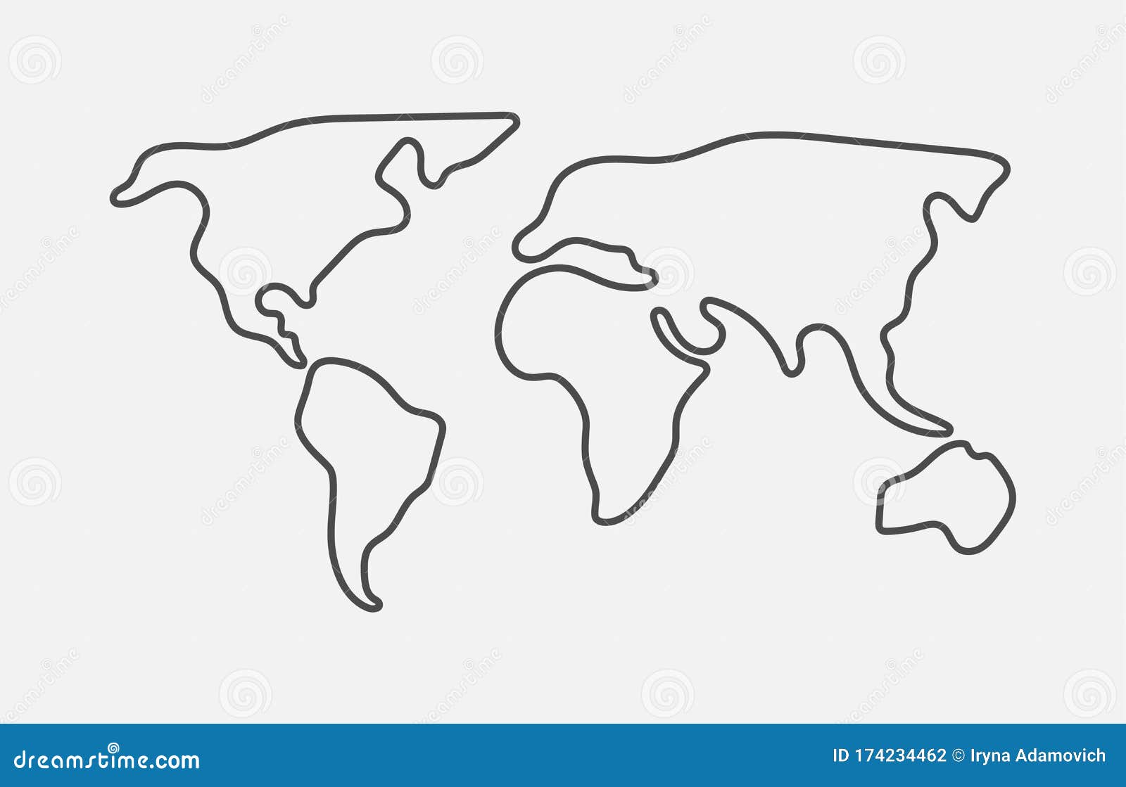 Outline Drawing World Vector  Photo Free Trial  Bigstock