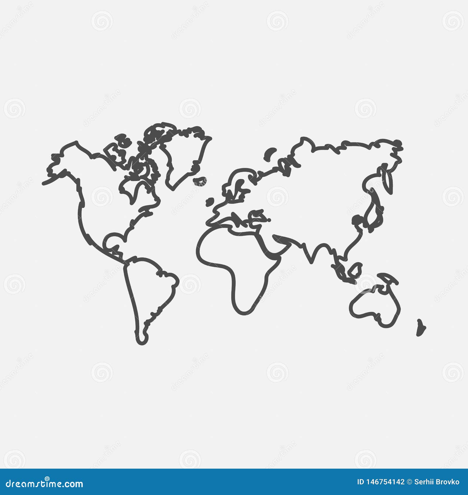 World Map Map Icon Isolated On White Background Vector Illustration