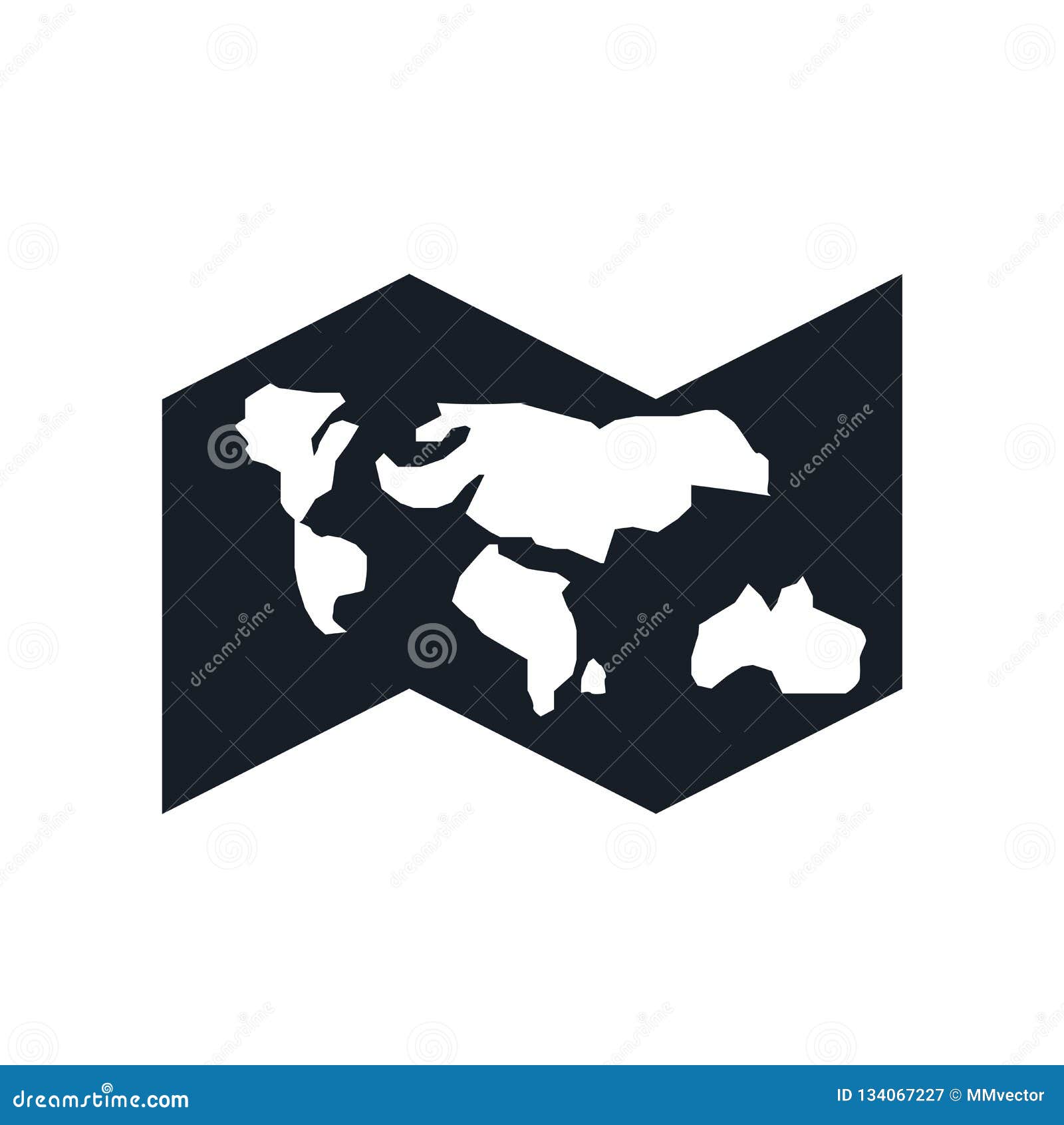 World Map Icon Vector Sign And Symbol Isolated On White Background