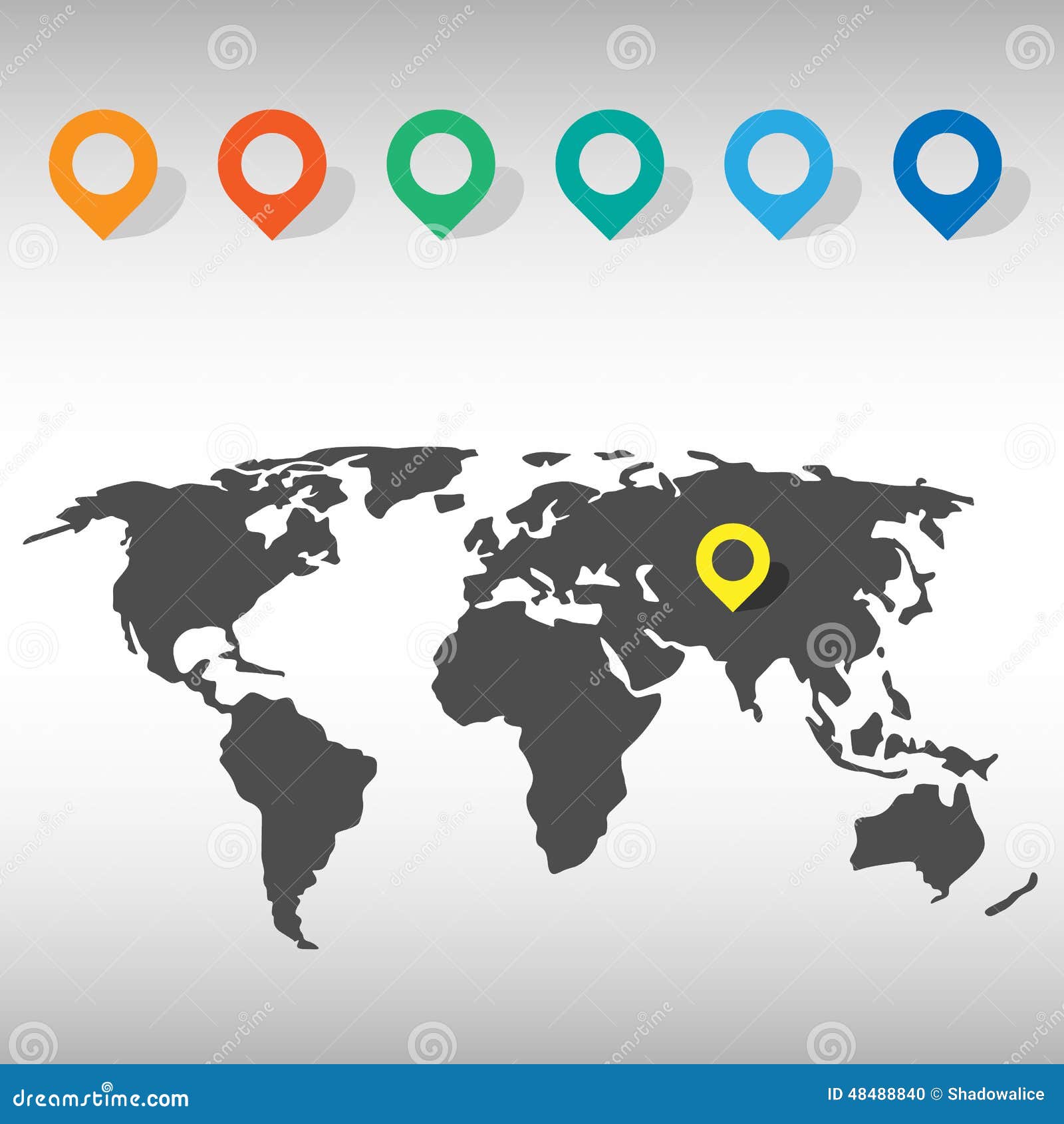 World Map Icons Set Great for Any Use. Vector EPS10 Stock Vector ...