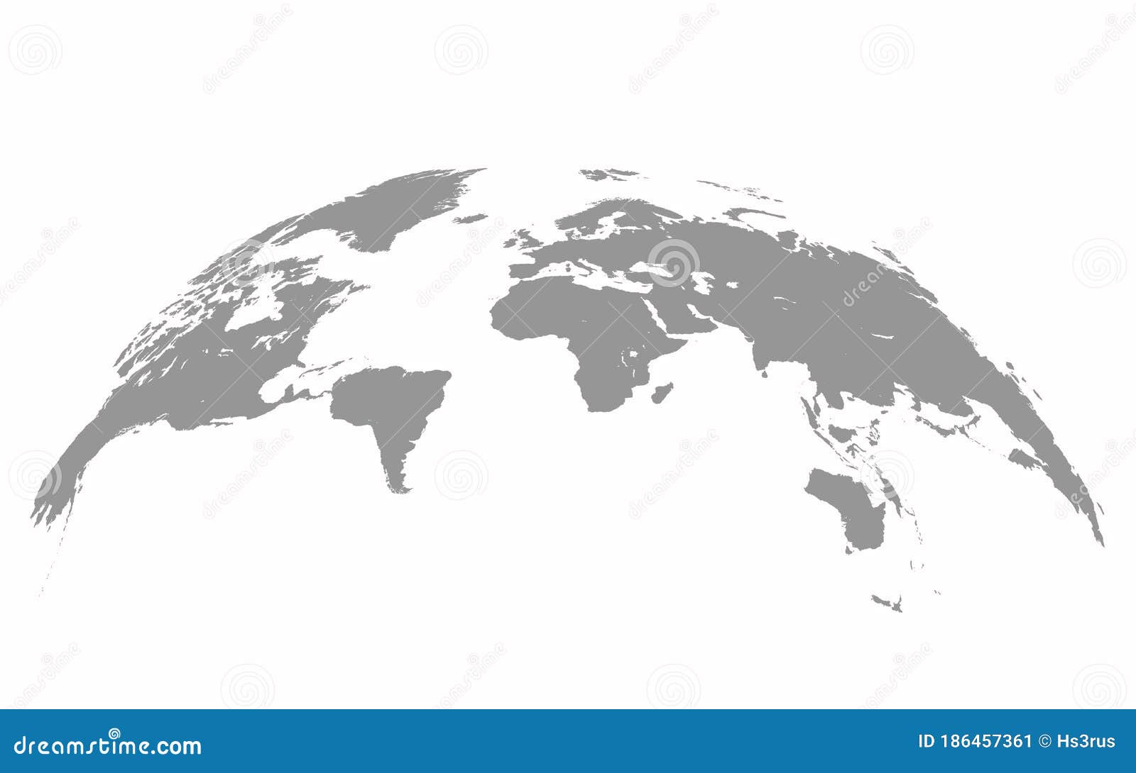 Map World Curved Shape Gray Vector Stock Vector Illustration Of