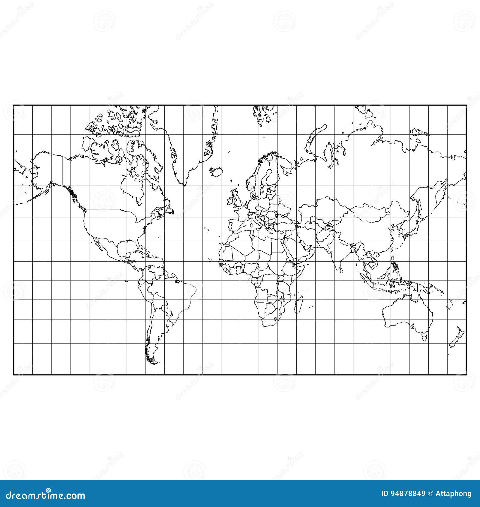 World Map Isolated On White Background Vector Stock Vector