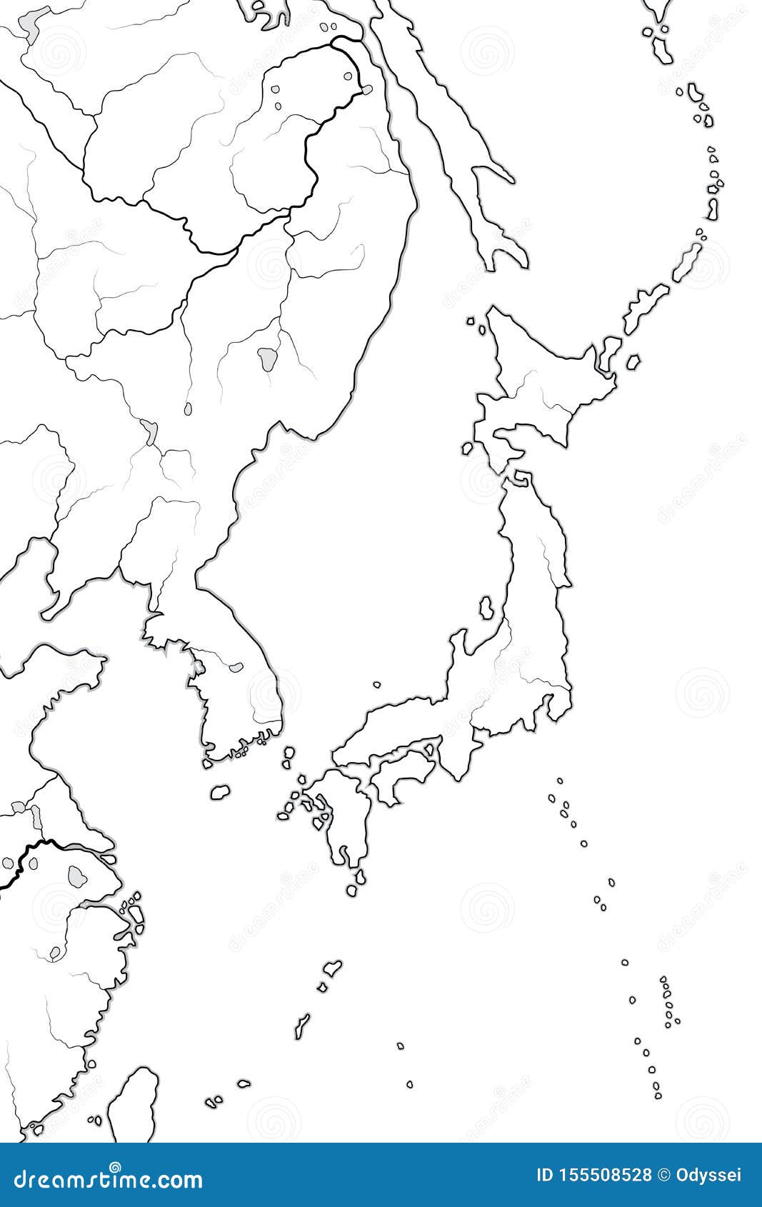 world map of japanese archipelago: japan (endonym: nippon/nihon), and its islands. geographic chart.