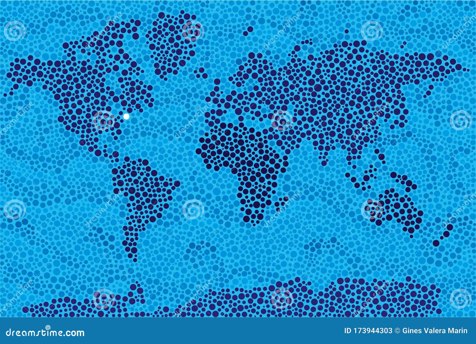 World Map Made by Dots. Editable Mapamundi Stock Illustration
