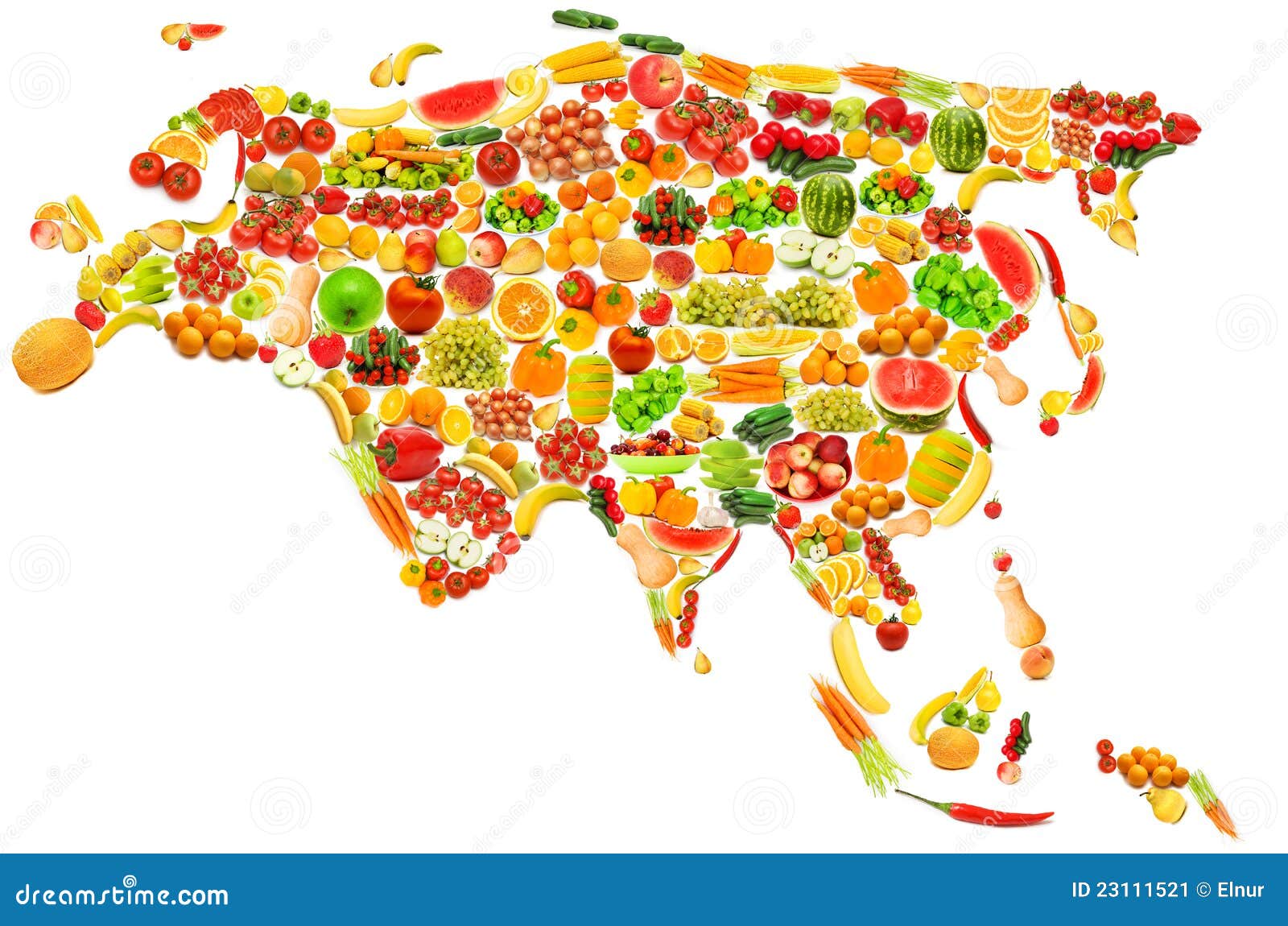 Карта сладость. Овощи и фрукты на карте.
