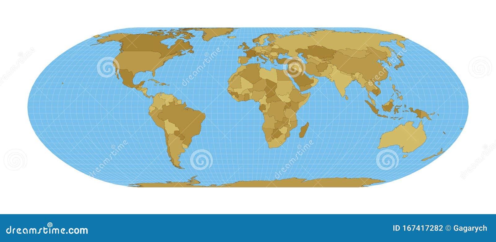 Map. Nell-Hammer Projection Stock - of landmark: 167417282