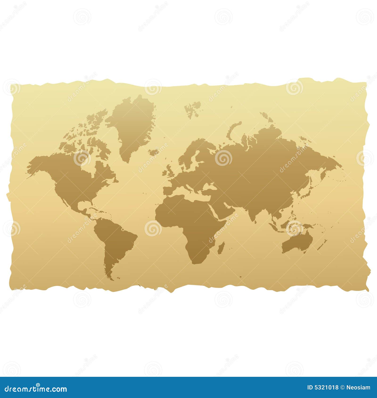 World Map On Old Paper Stock Vector Illustration Of Globe