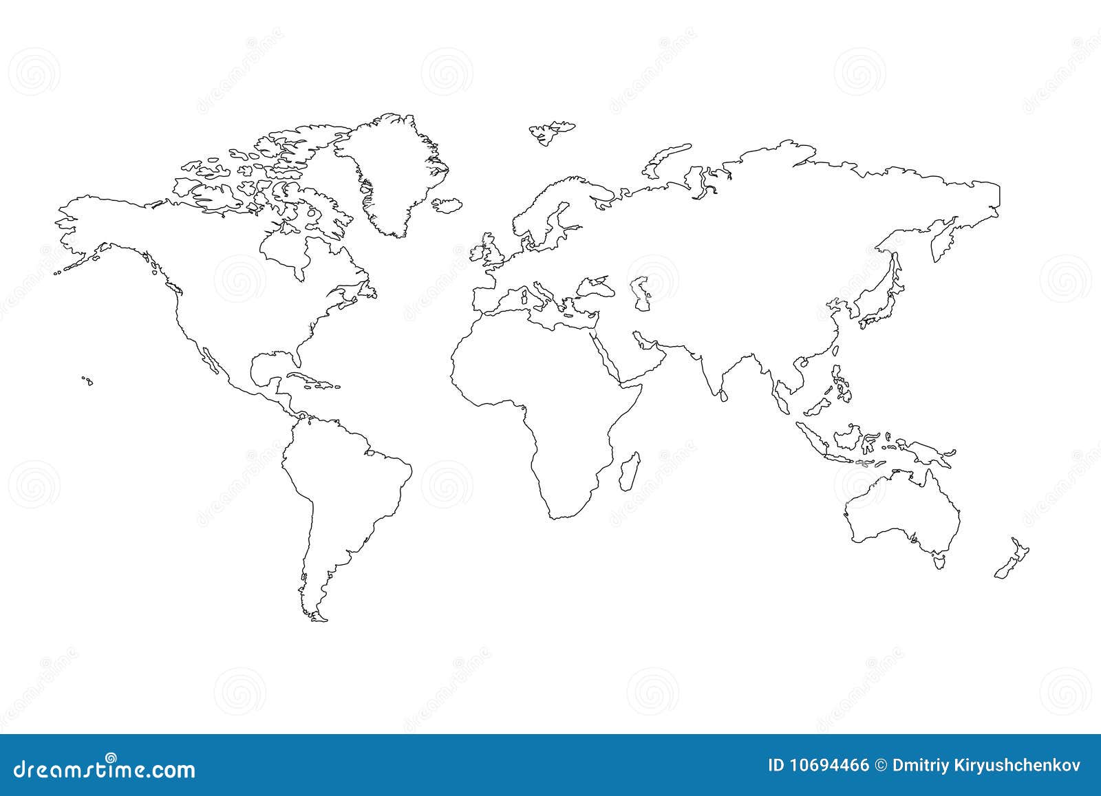 World Map Outline Royalty Free Stock Image Image 10694466