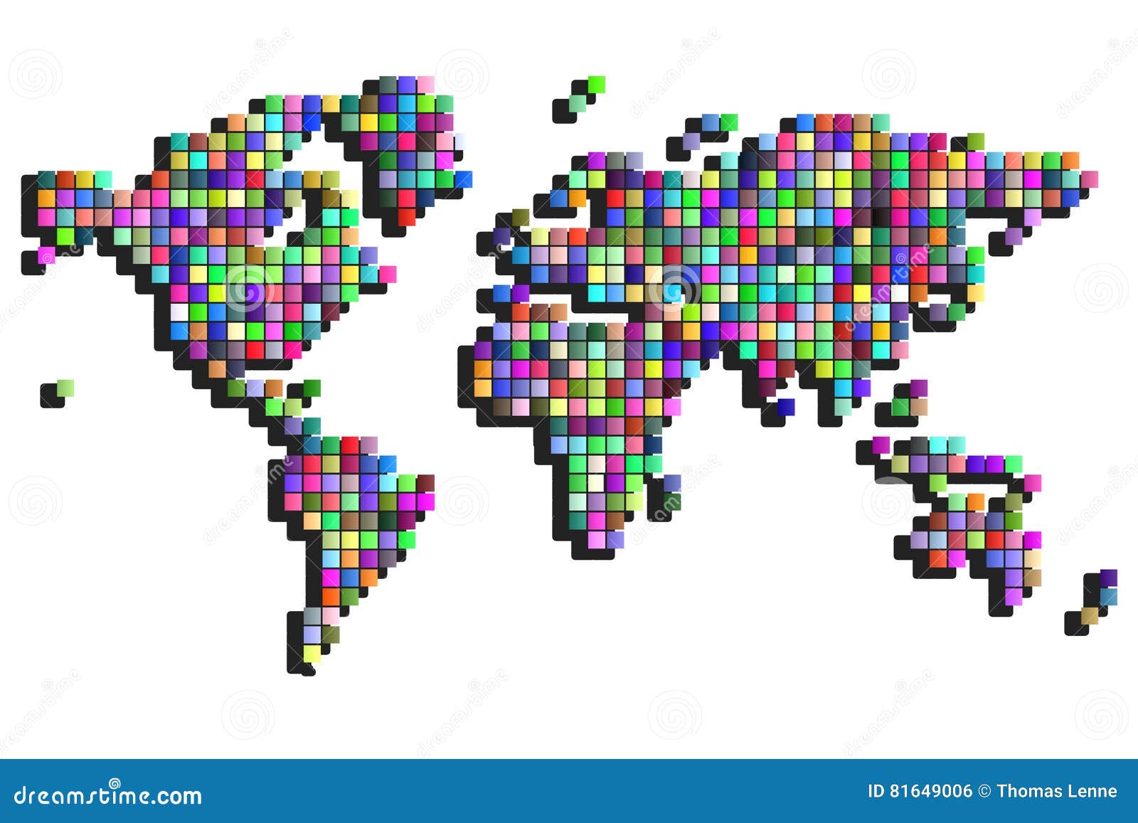 World map square pixels stock illustration. Illustration of