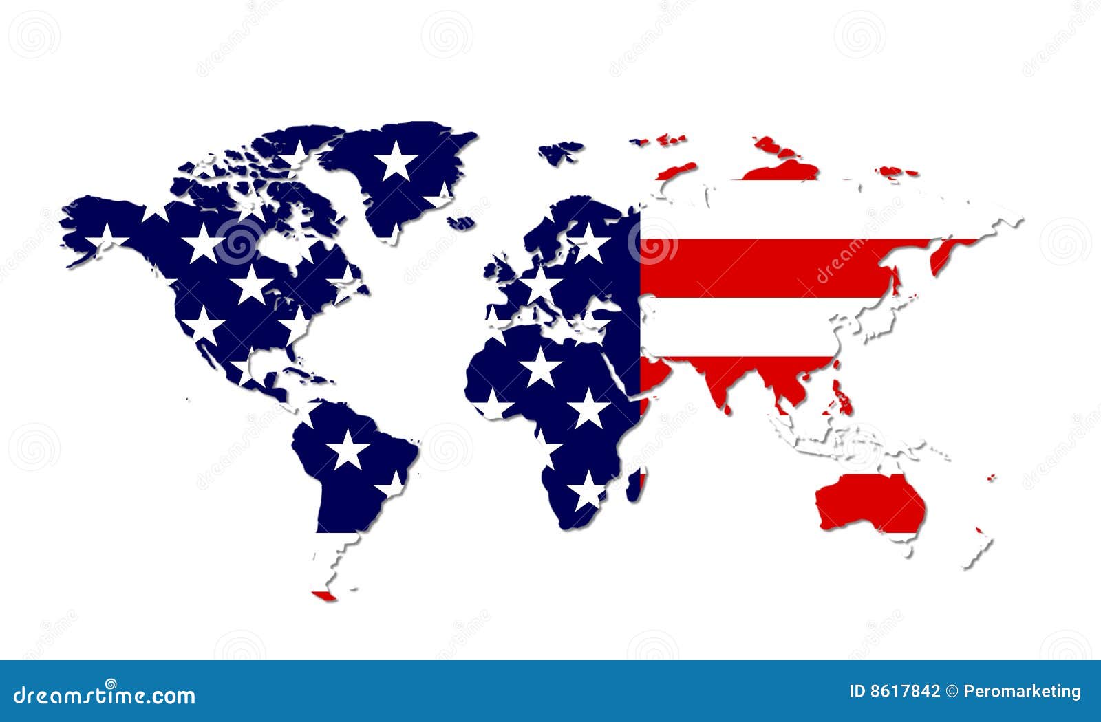 World Map Stars And Strip Stock Illustration Illustration Of Stripes