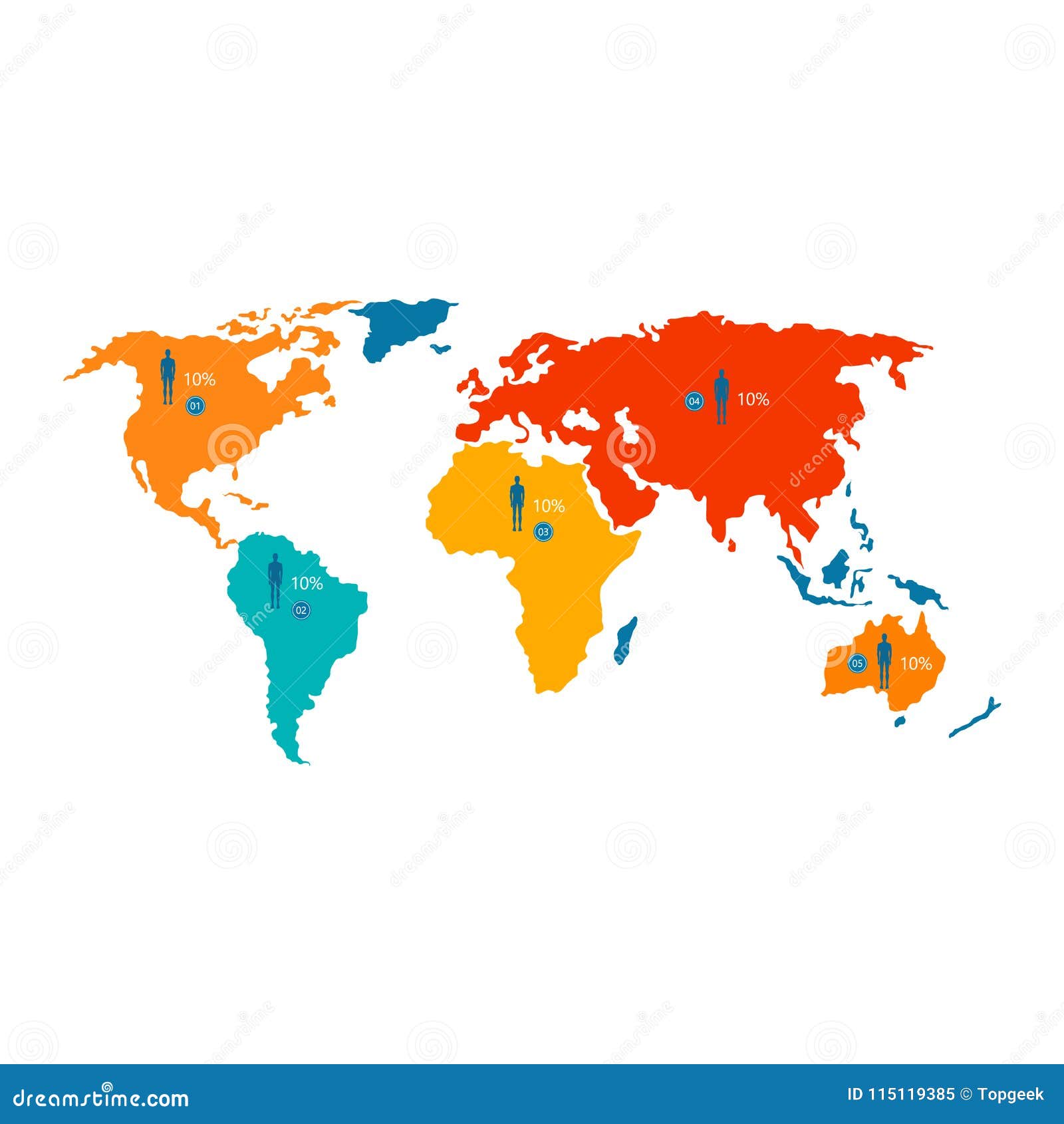 World Map with Statistical Data about Population Stock Vector ...