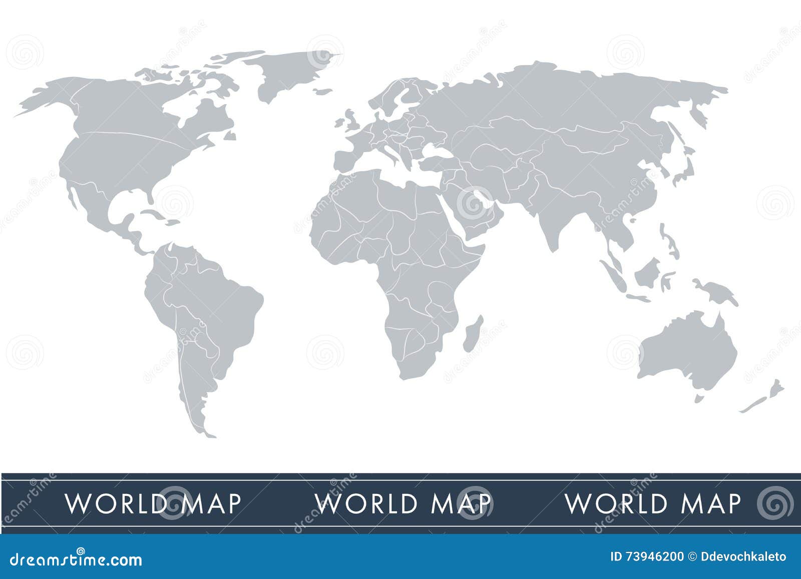 World map vector, stock vector. Illustration of silhouette - 73946200