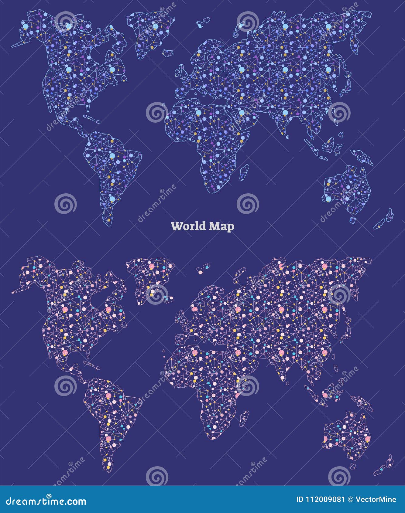 world map  , global connection concept with dots and lines.