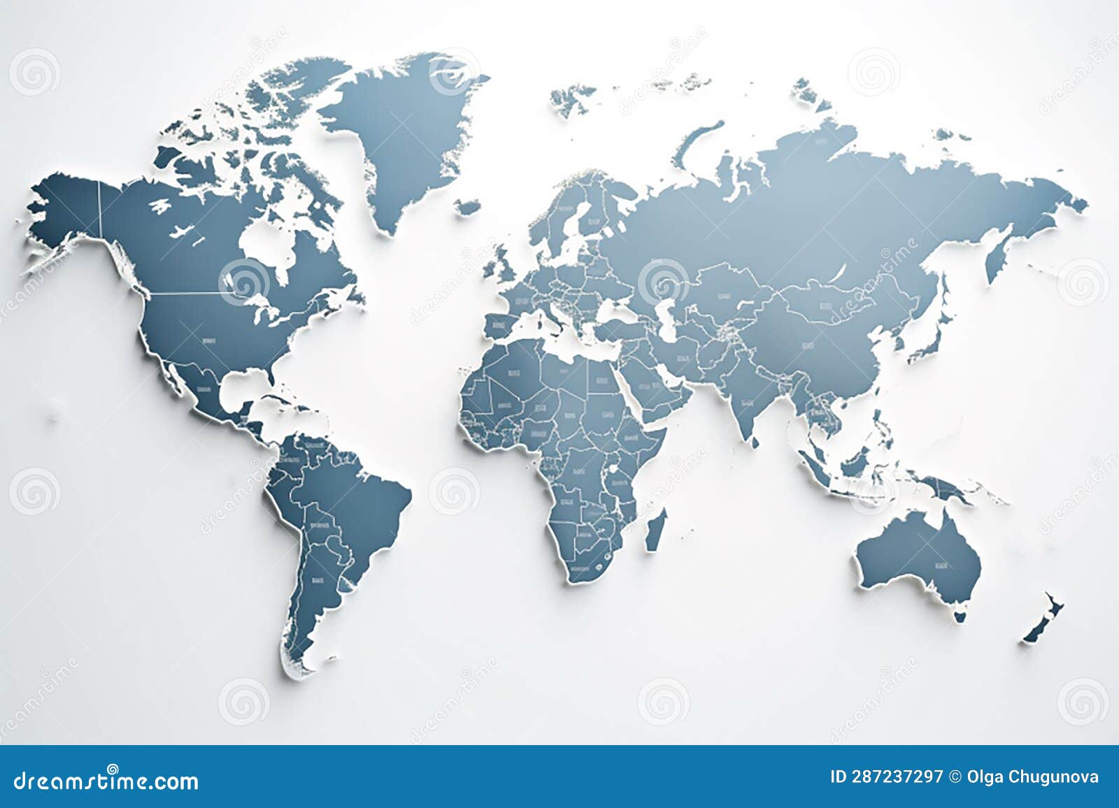 World Map on White Background Stock Illustration - Illustration of earth, white: 287237297
