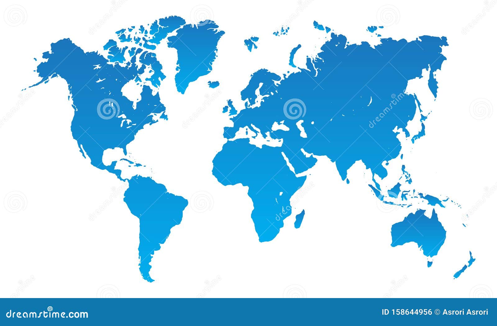 Blue World Map On White Stock Vector Illustration Of Background