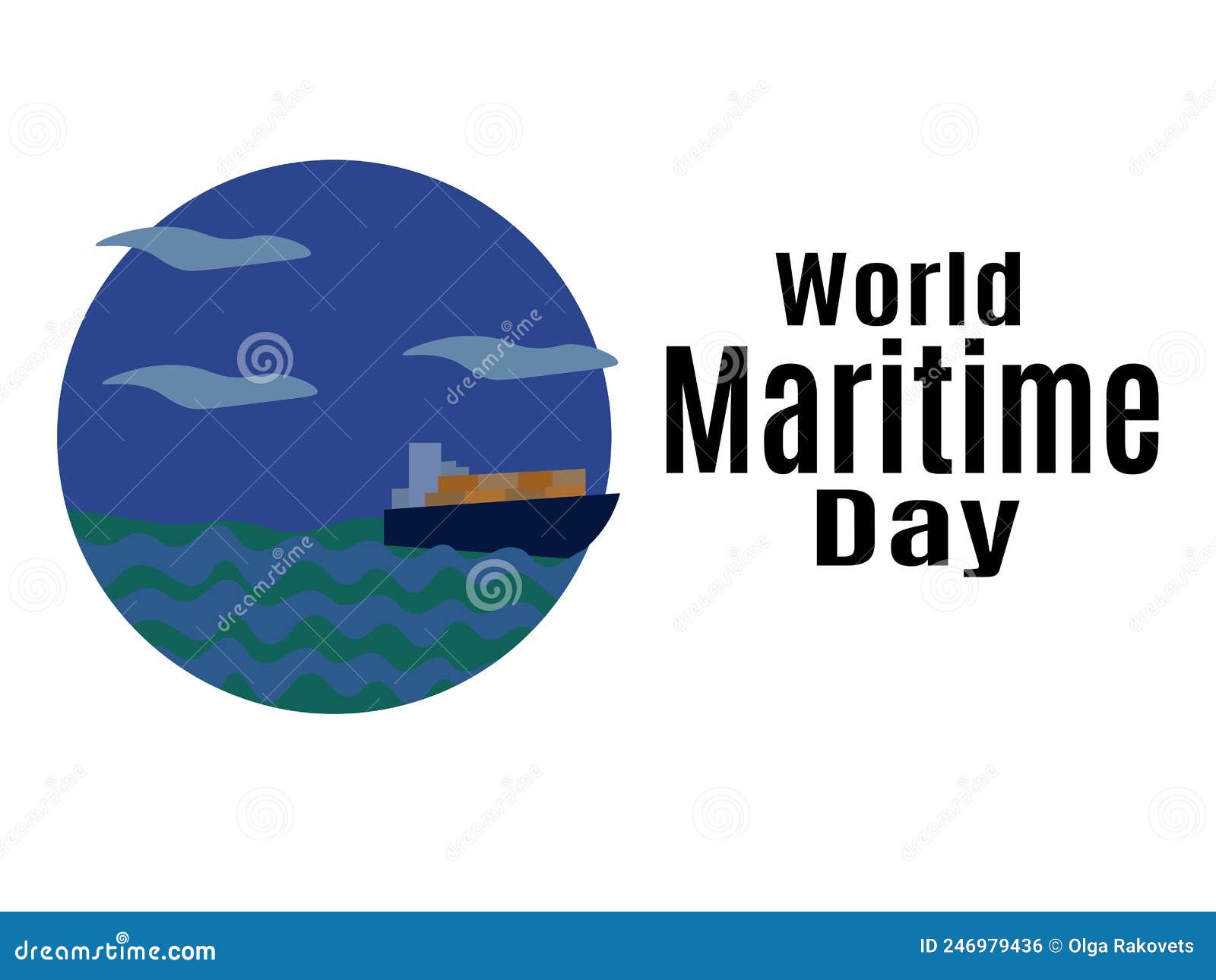 World Maritime Day, Idea for Poster, Banner, Flyer or Postcard Stock