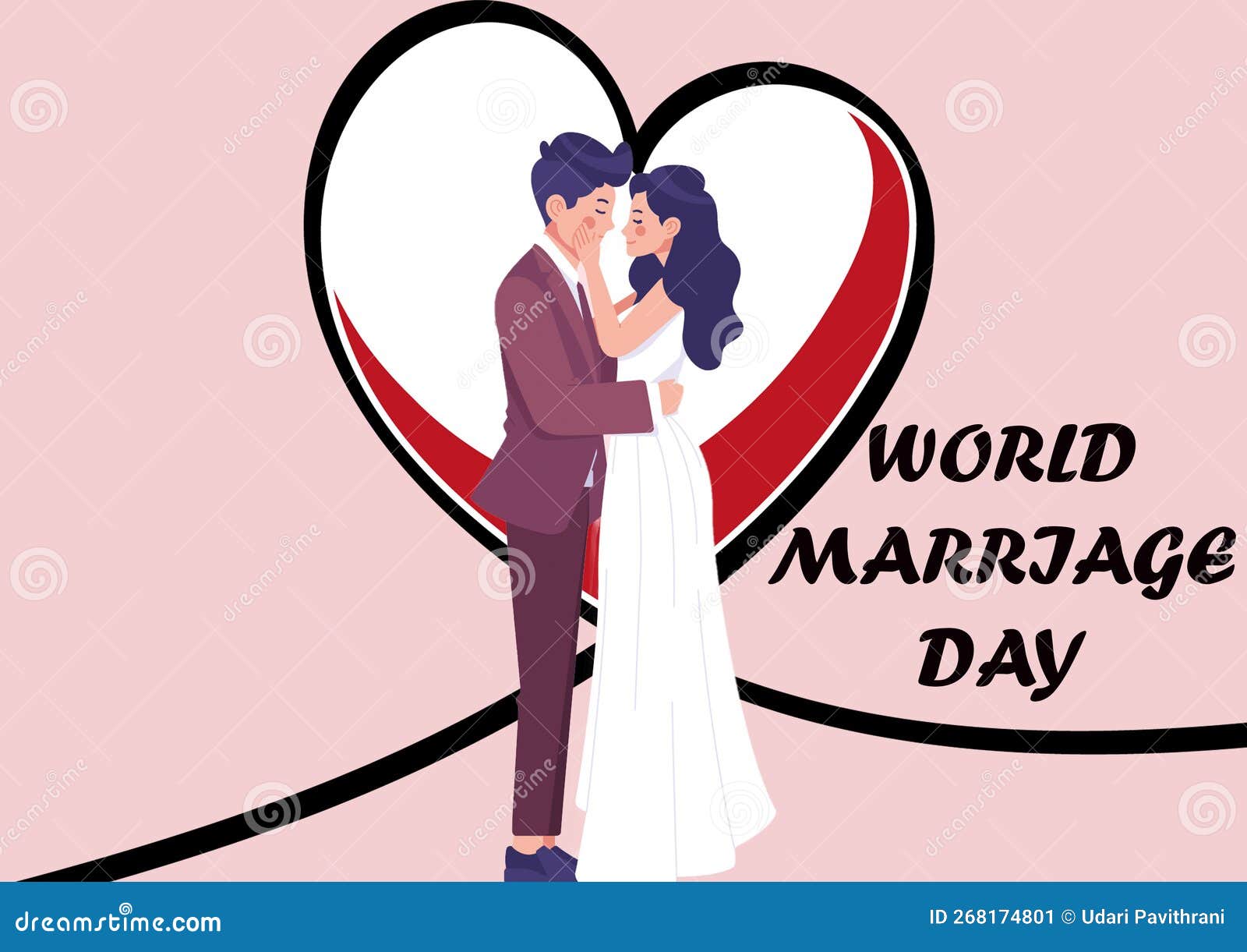 World Marriage Day stock illustration. Illustration of happy 268174801