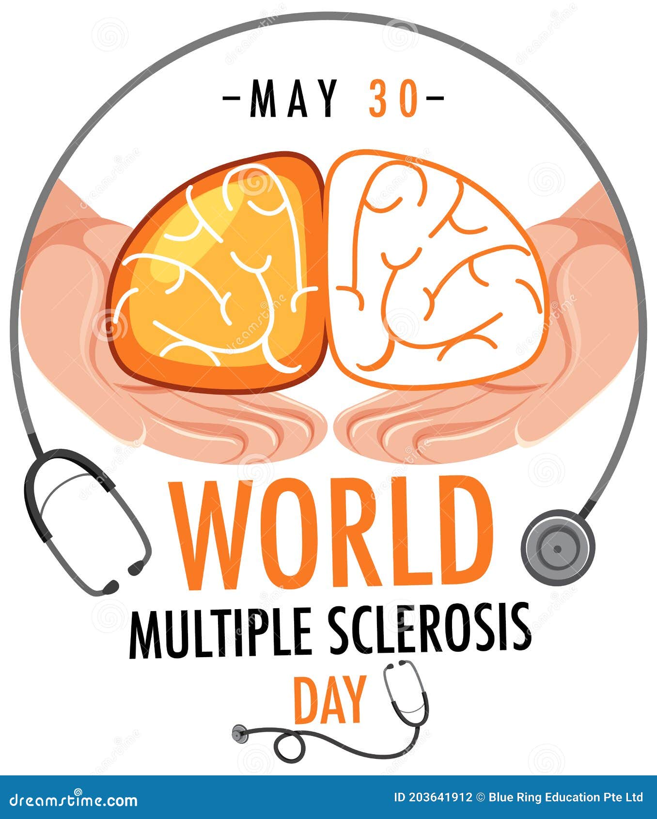 World Multiple Sclerosis Day Logo or Banner Stock Vector Illustration