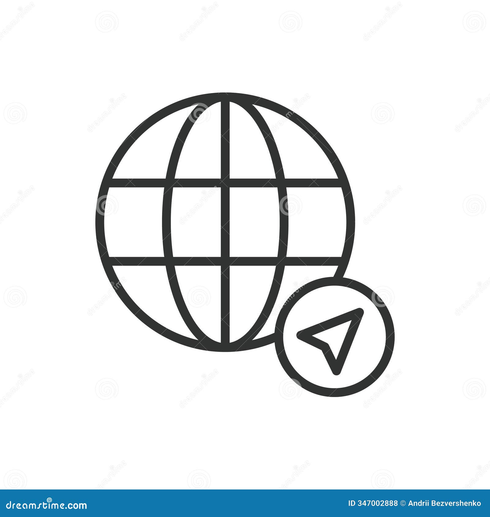 world navigation, icon in line . world, navigation, map, globe, direction, travel, route on white background