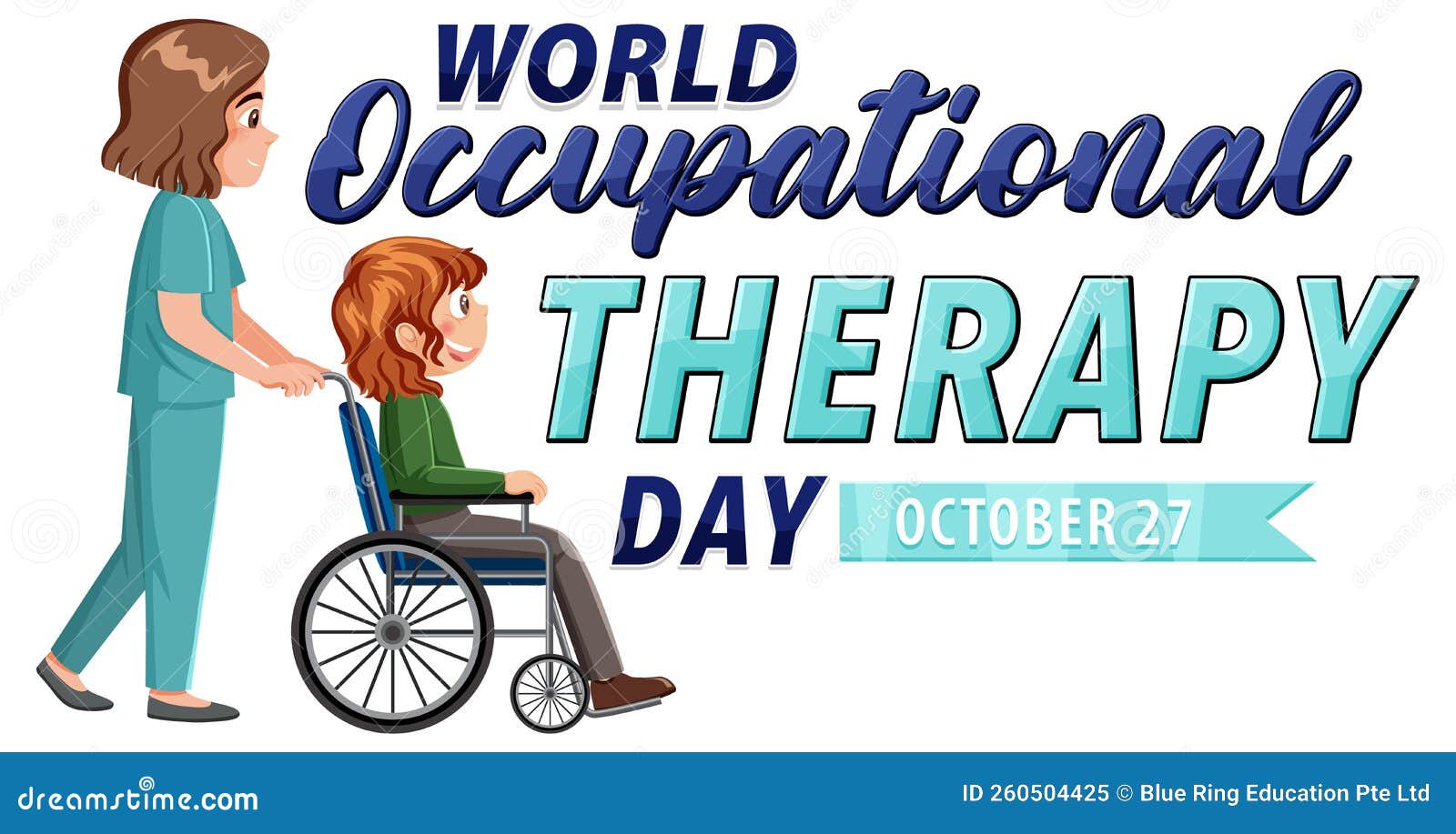 World Occupational Therapy Day Text Banner Design Stock Vector