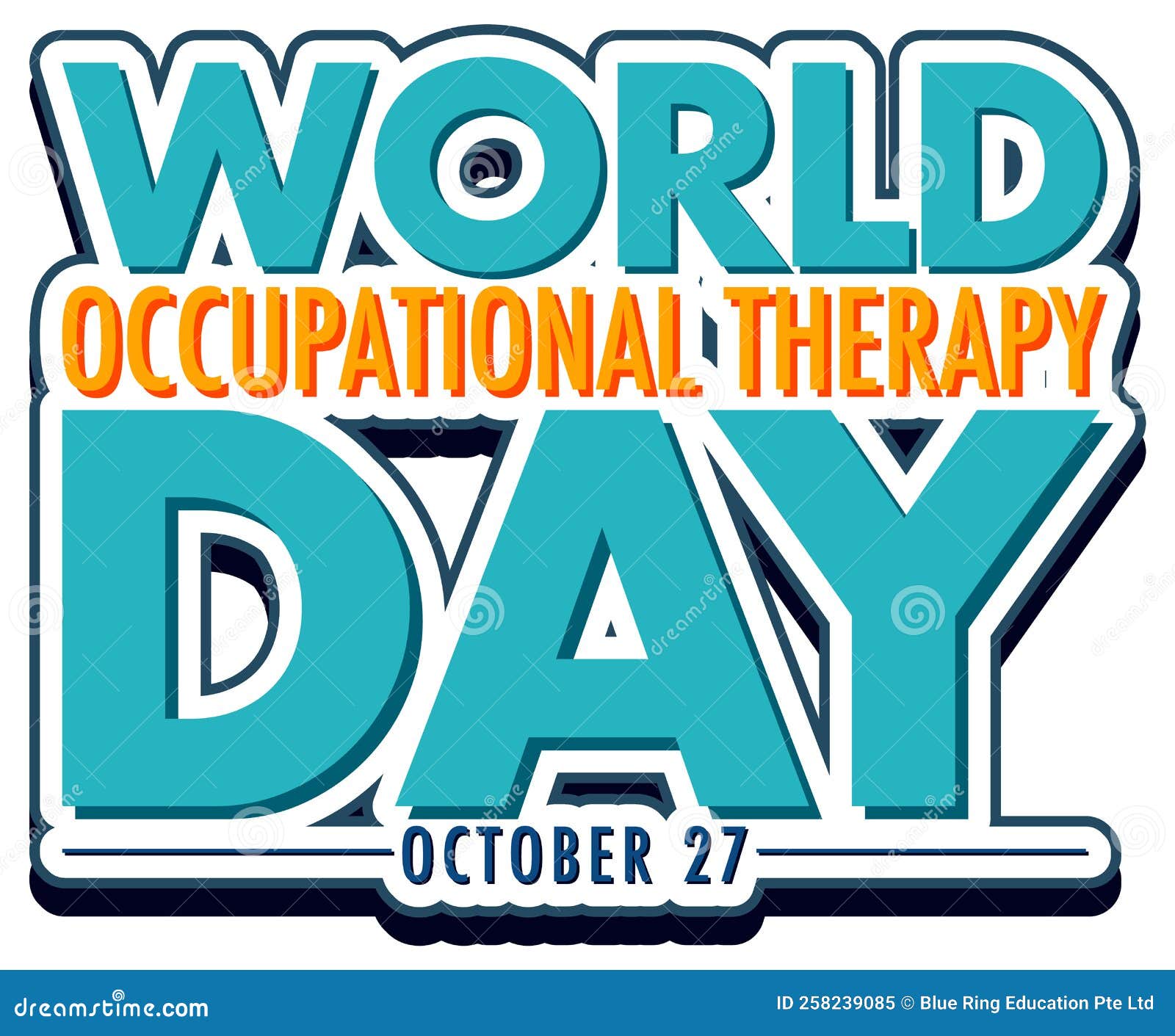 World Occupational Therapy Day Text Design Stock Illustration