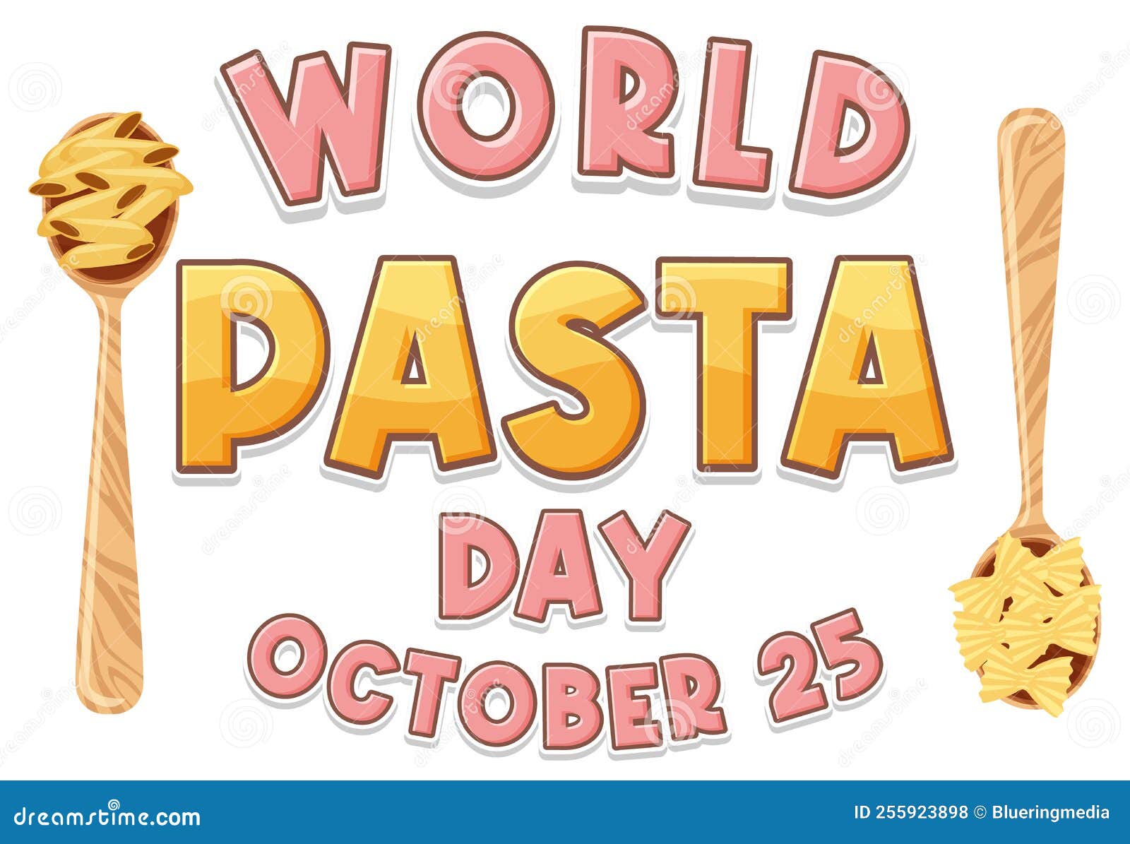 World Pasta Day Banner Design Stock Vector Illustration of fettuccine