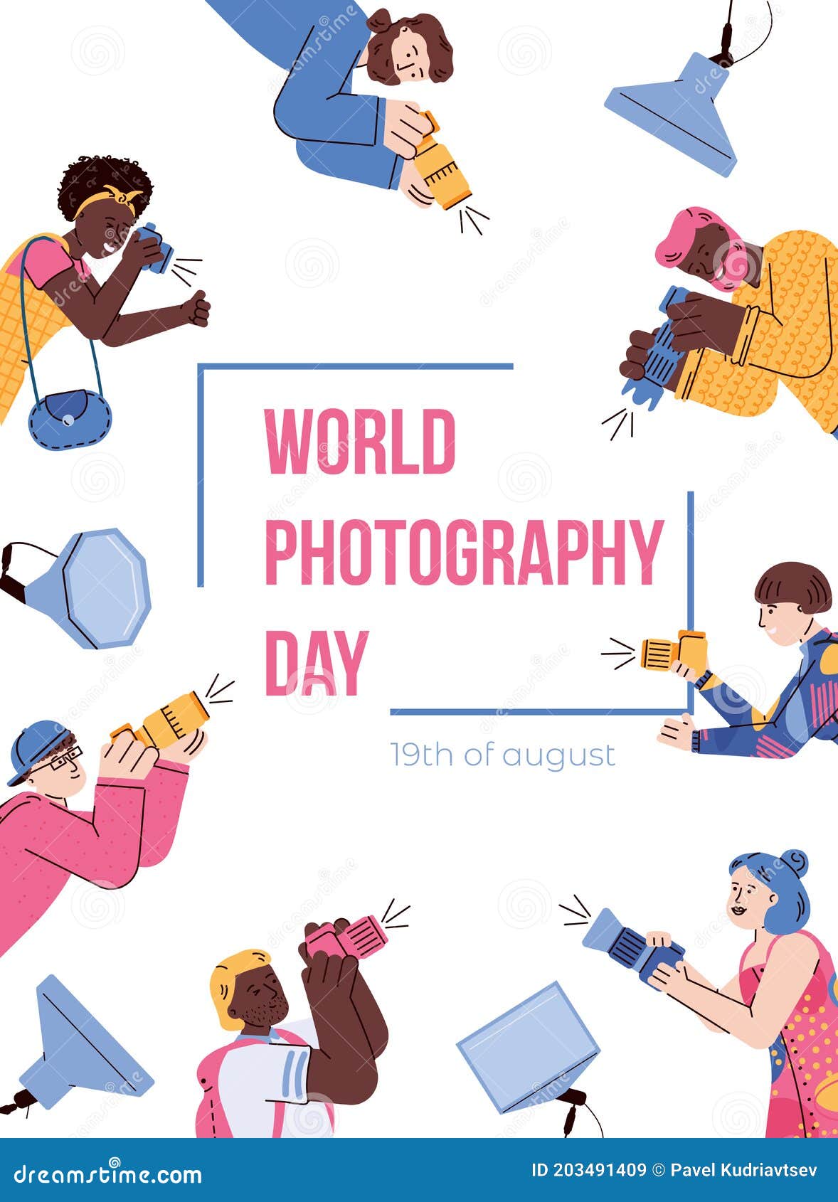 World Photography Day Banner Template with Cartoon People Vector Illustration. Stock Vector - Illustration of banner, media: 203491409 World Photography Day Banner Template with Cartoon People Vector Illustration. Stock Vector - Illustration of banner, media: 203491409