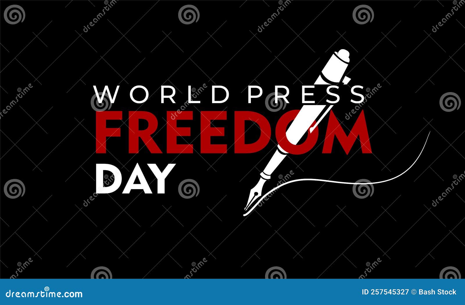 World Press Freedom Day, May 3rd, Vector Illustration and Text, Simple