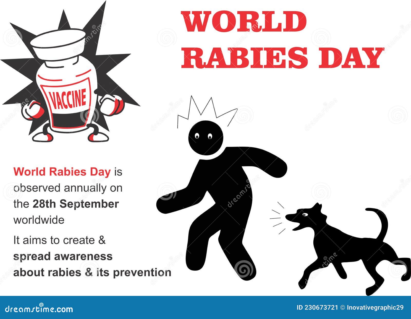 World Rabies Day Poster, Banner for 28th September Stock Illustration