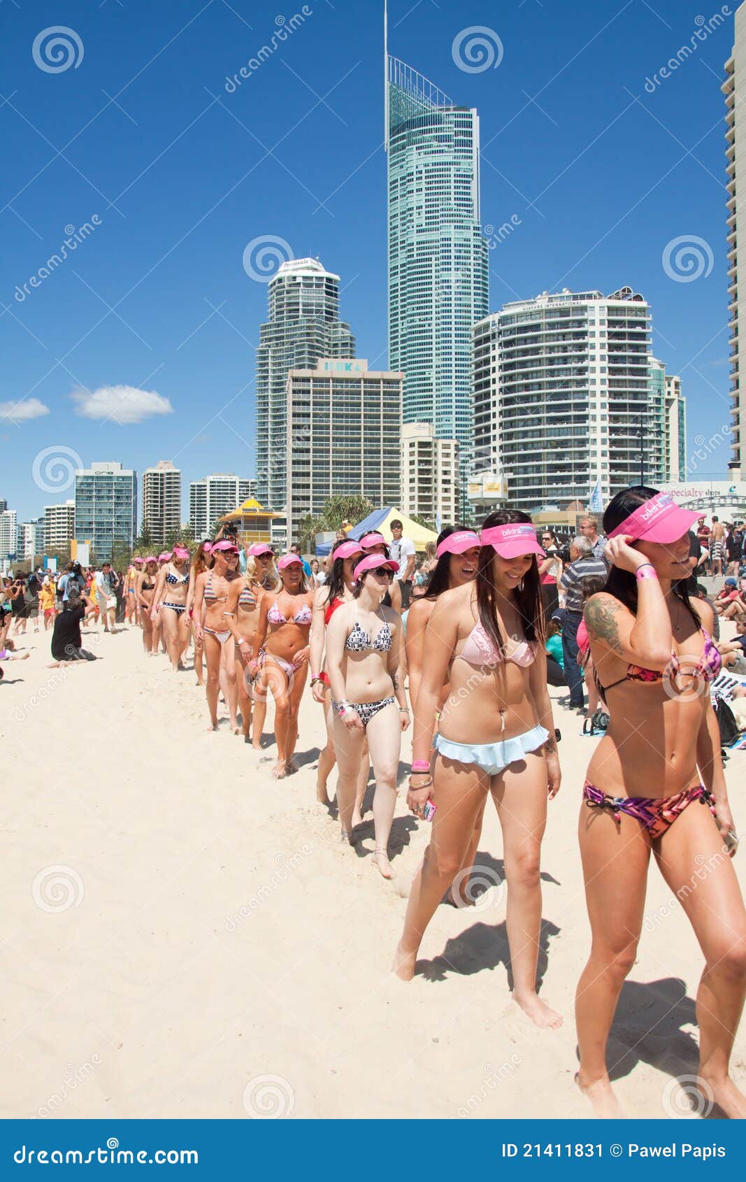 World Record Bikini Parade in Gold Coast Editorial Photo Image of