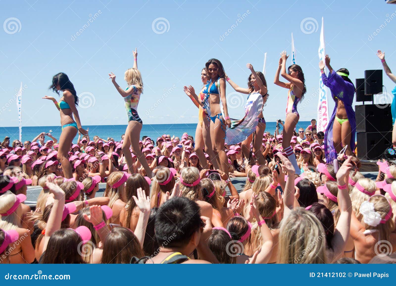 World Record Bikini Parade in Gold Coast Editorial Photography Image