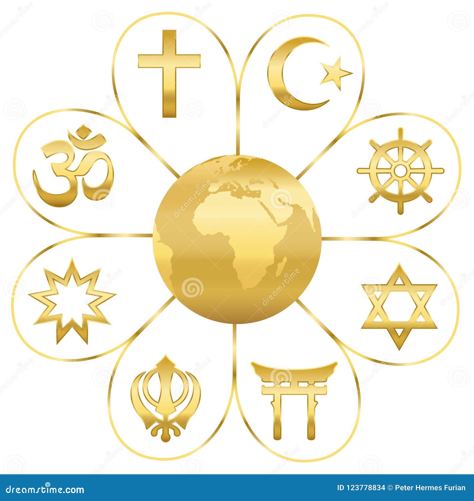 world religions planet earth golden flower