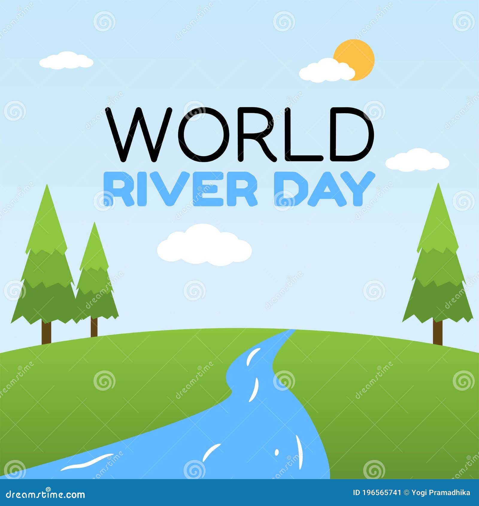 World River Day Vector Illustratio Stock Vector Illustration of ocean