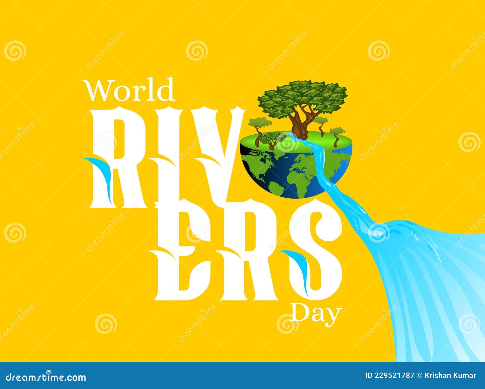 World Rivers Day. River Day Banner and Poster Design for Social Media